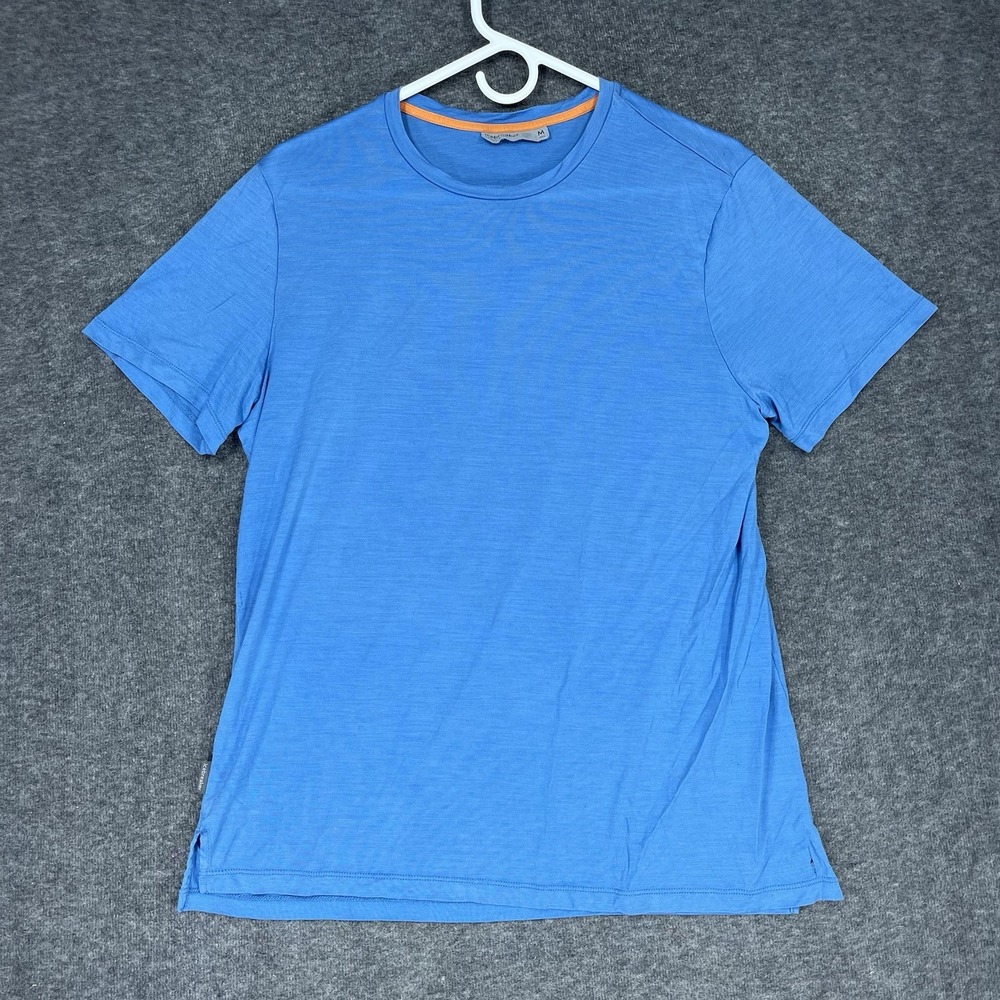 Icebreaker Cool-Lite T Shirt Mens M Blue Lightweight Short Sleeve Wool Blend